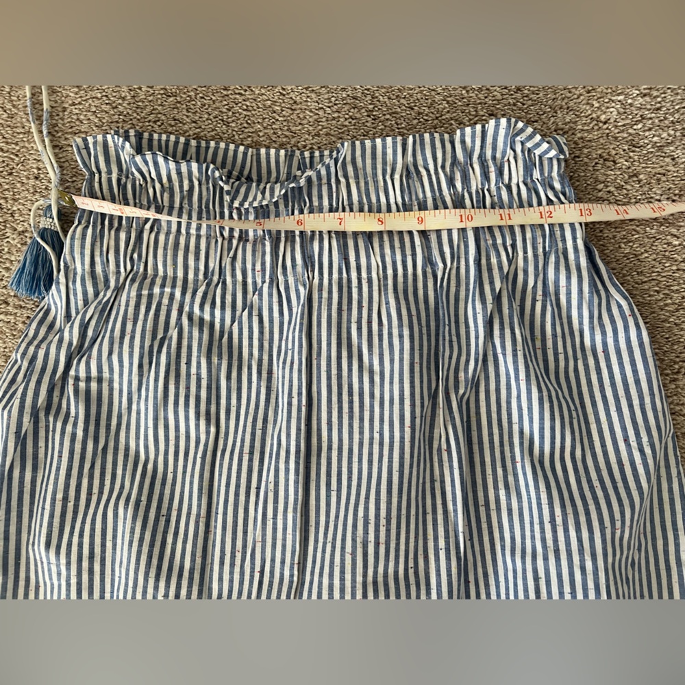 Club Monaco Striped Blue & White Faux Wrap Cotton Skirt - Picture 13 of 13